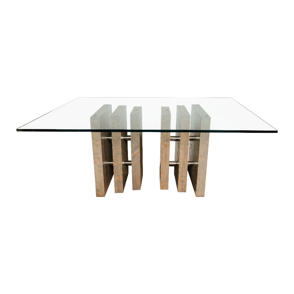 Mesa de comedor Triple con 6 pilares