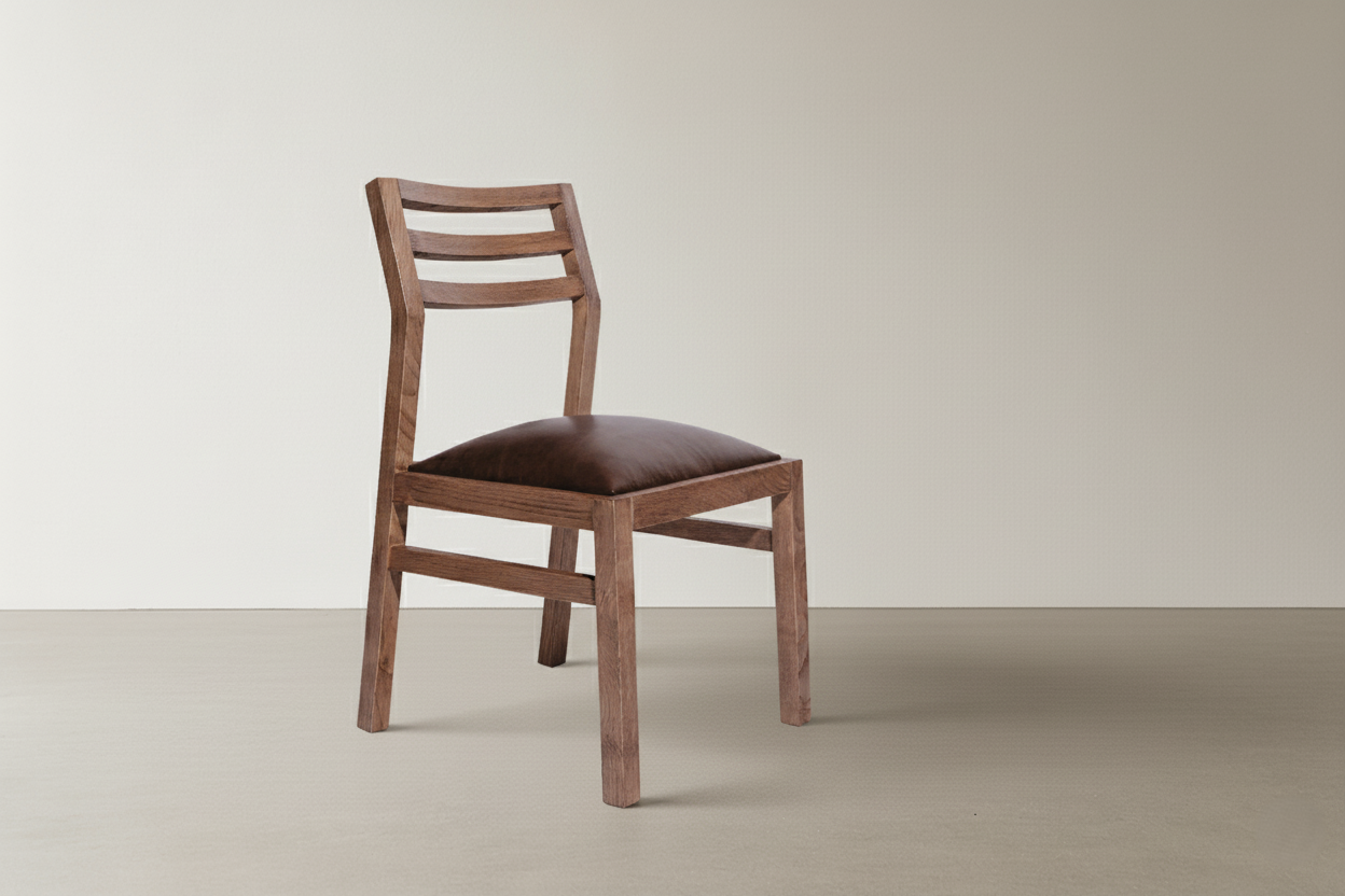 Silla Asimétrica con respaldo de madera
