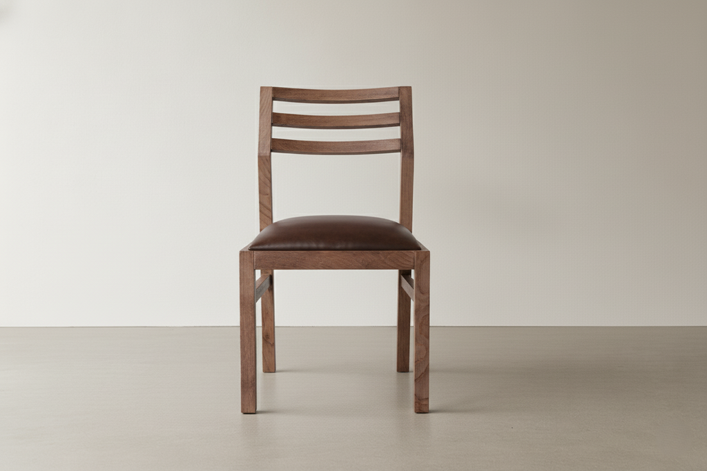 Silla Asimétrica con respaldo de madera
