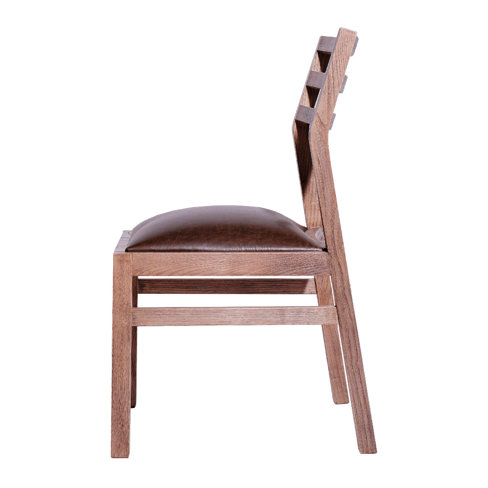 Silla Asimétrica con respaldo de madera