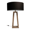 Lámpara sobremesa madera pantalla cilíndrica