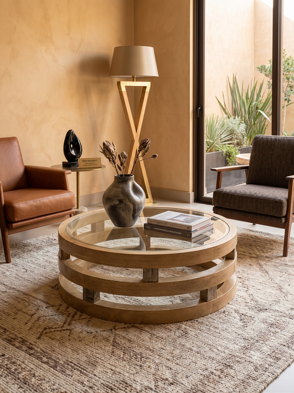 Mesa de centro Órbitas en madera nativa – El Ciprés