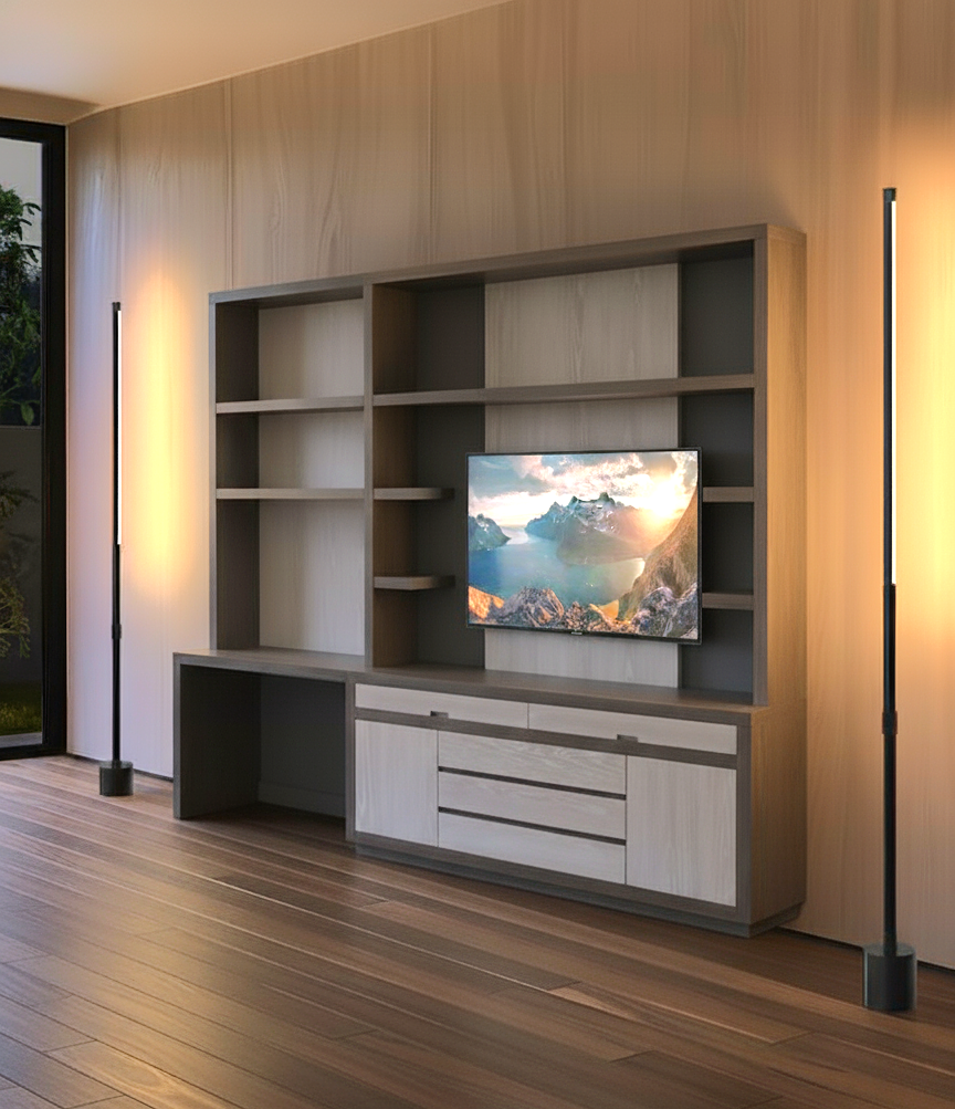 Rack TV escritorio para dormitorio