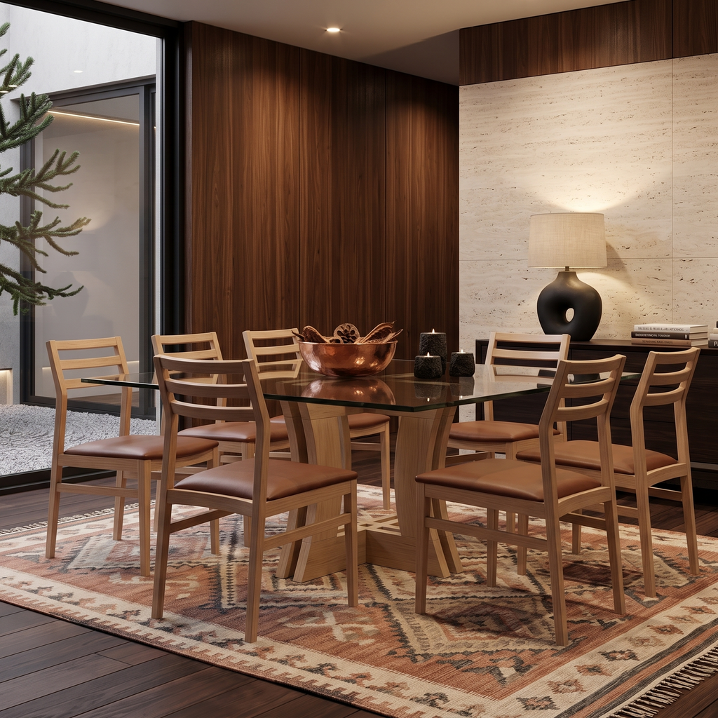 Mesa comedor Cruz Doble Cuadrada en madera nativa – El Ciprés