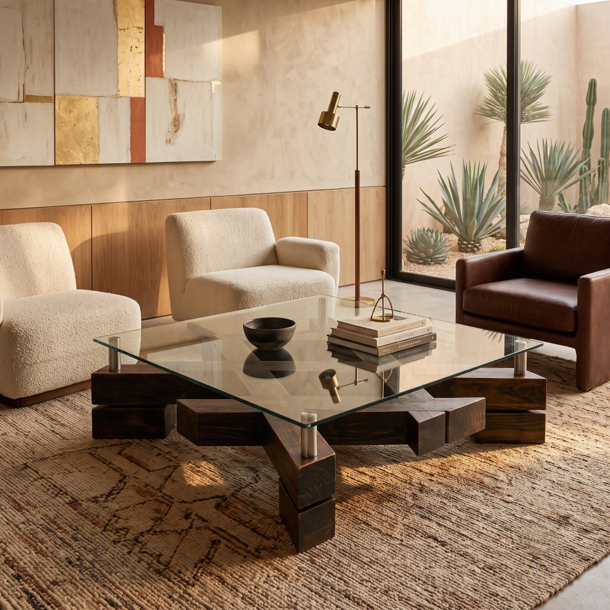 Mesa de centro Trazos en madera nativa – El Ciprés